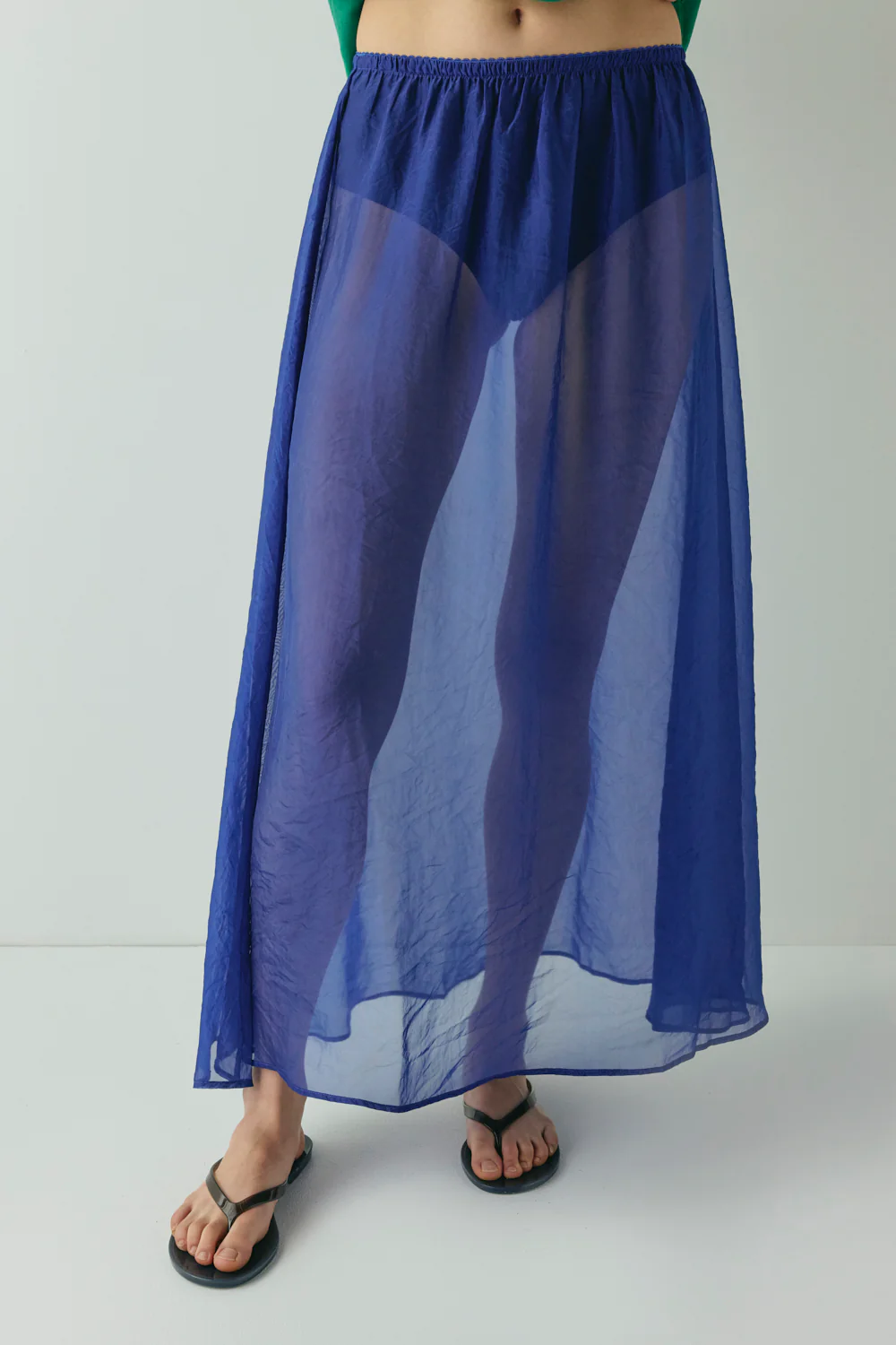 Solara Sheer Midi Skirt Cobalt - Image 2