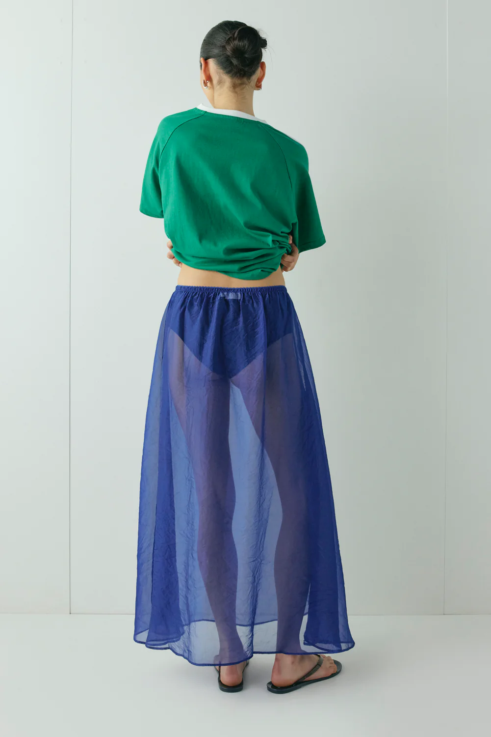 Solara Sheer Midi Skirt Cobalt - Image 6