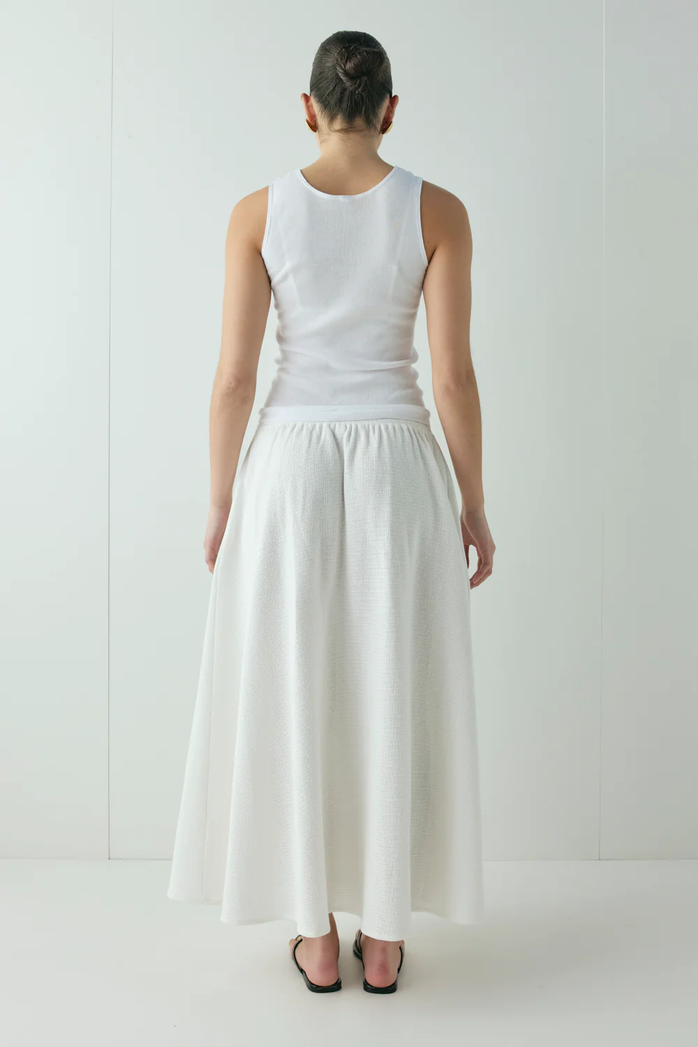 Solara Waffle Midi Skirt White - Image 7
