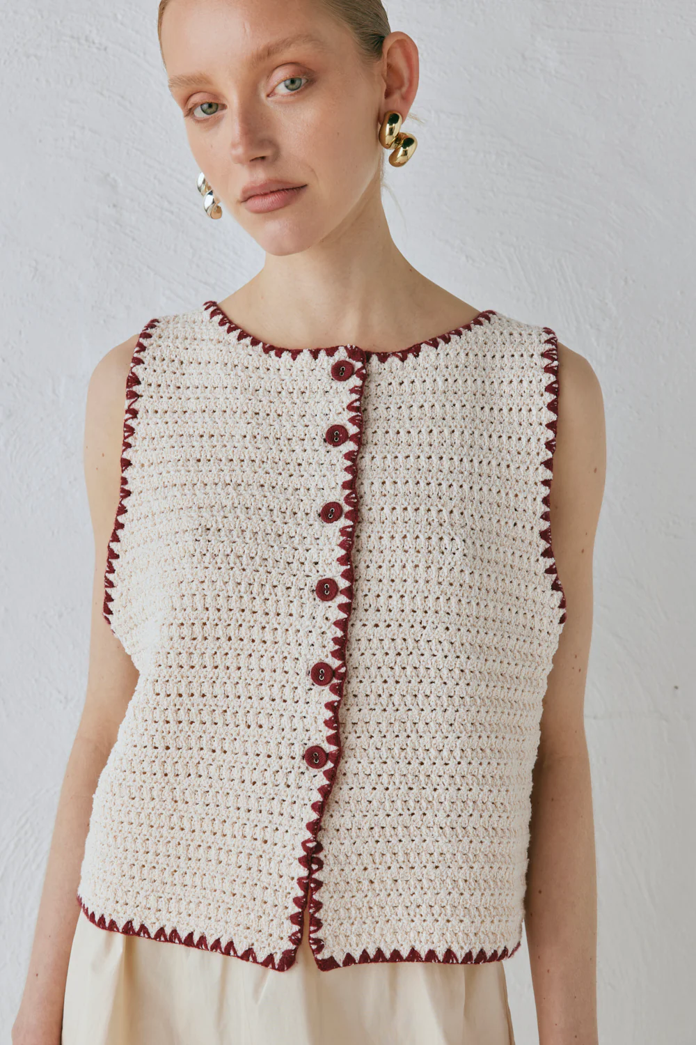 Stella Knit Vest Cream - Image 4