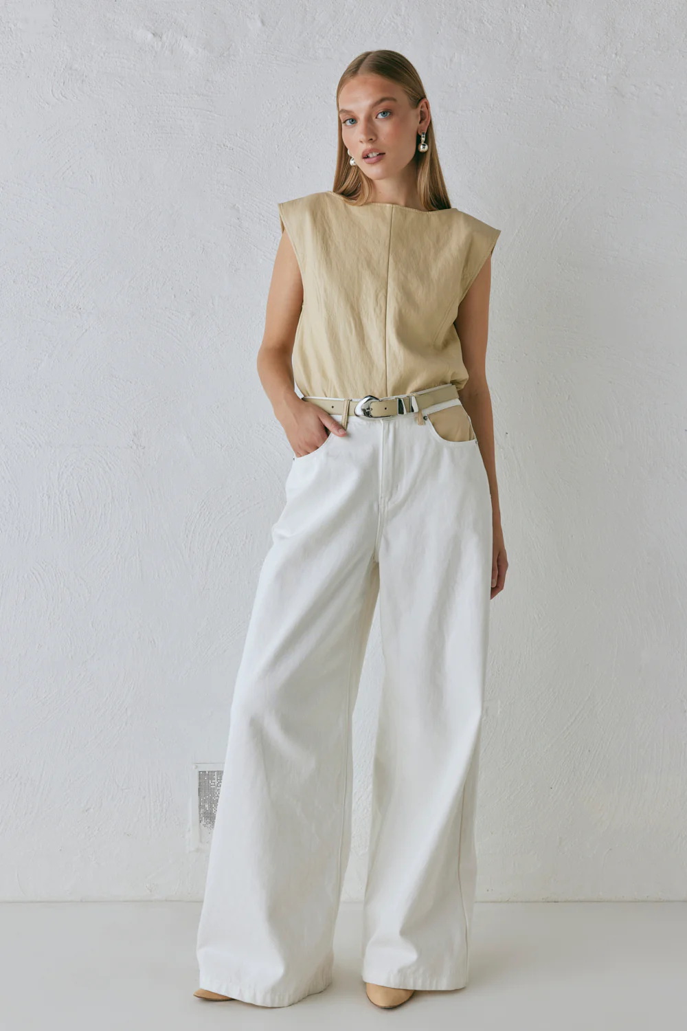 Sutton High Rise Denim Jeans White