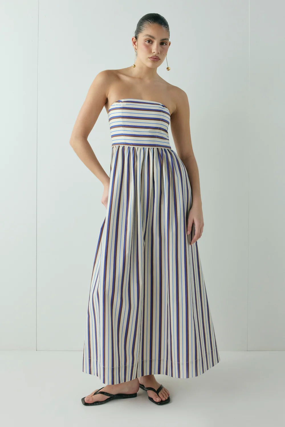 Sylvie Midi Dress Stripe - Image 5