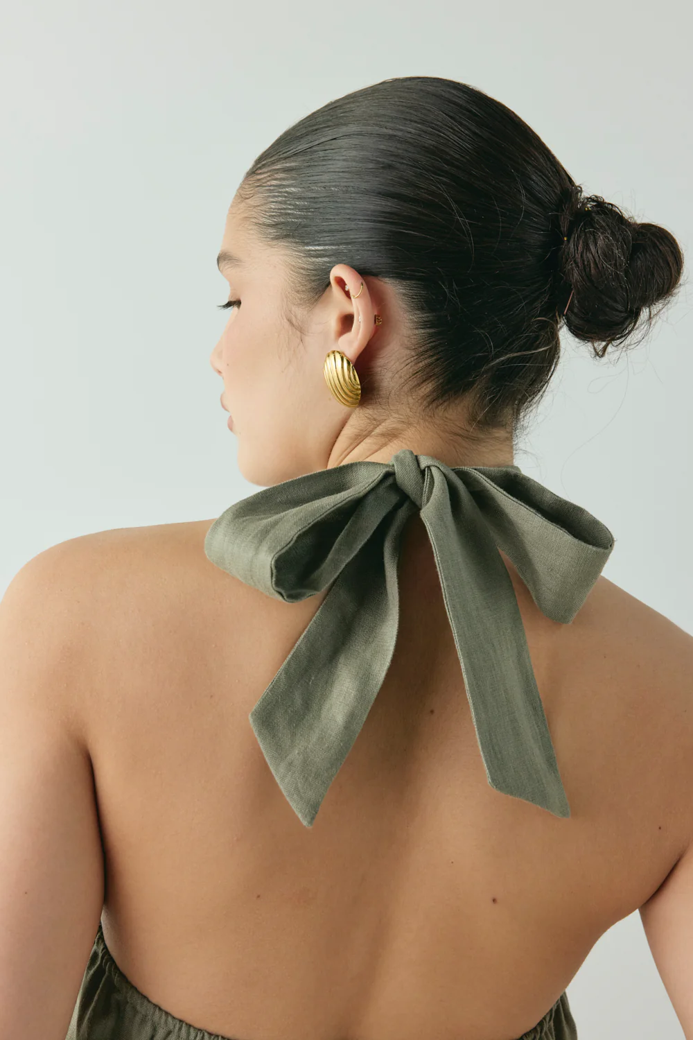 Taliah Linen Top Khaki - Image 6