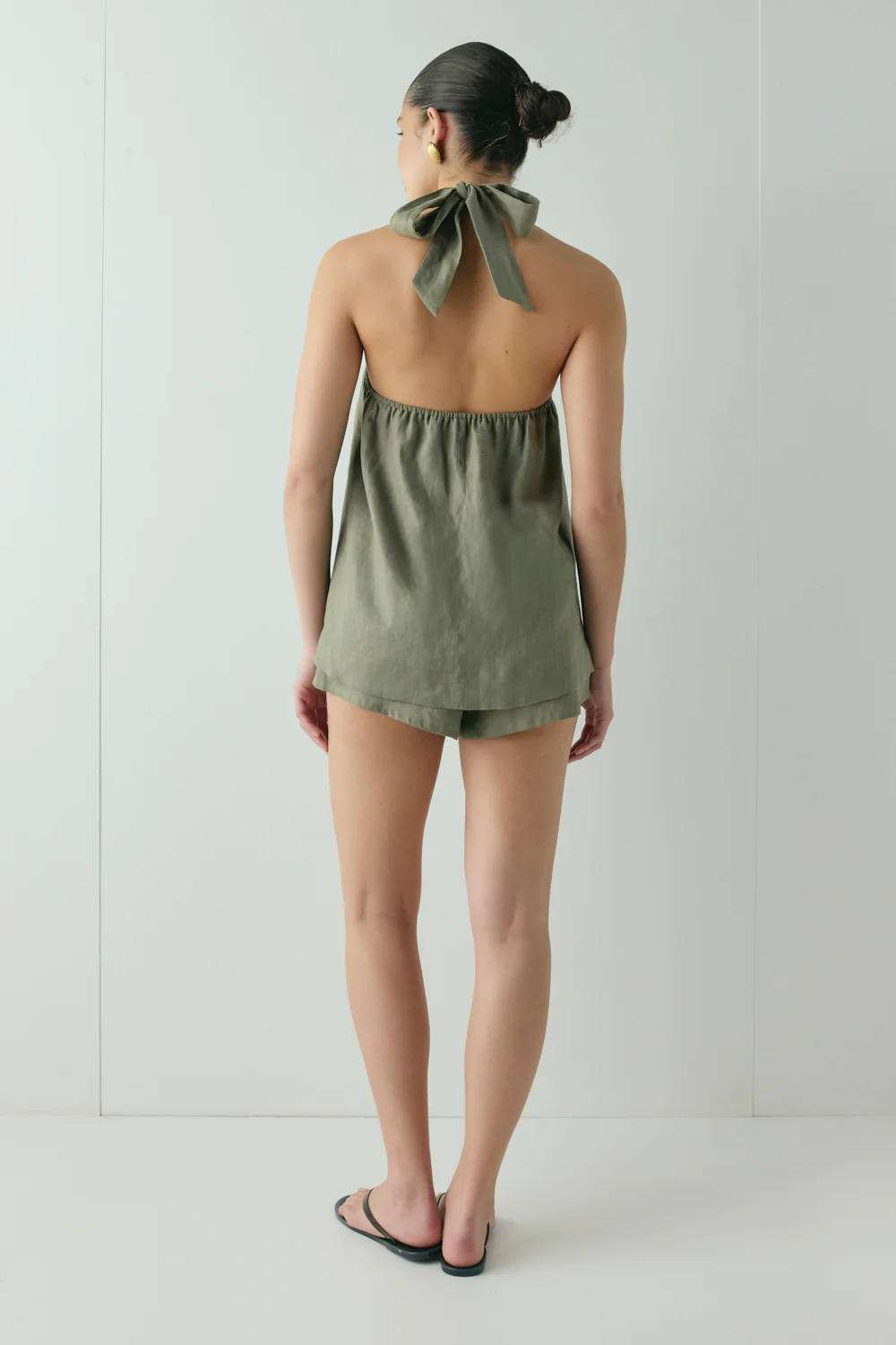 Taliah Linen Top Khaki - Image 7