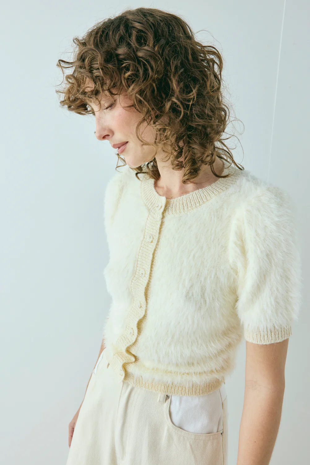 Tess Knit Top Cream - Image 3