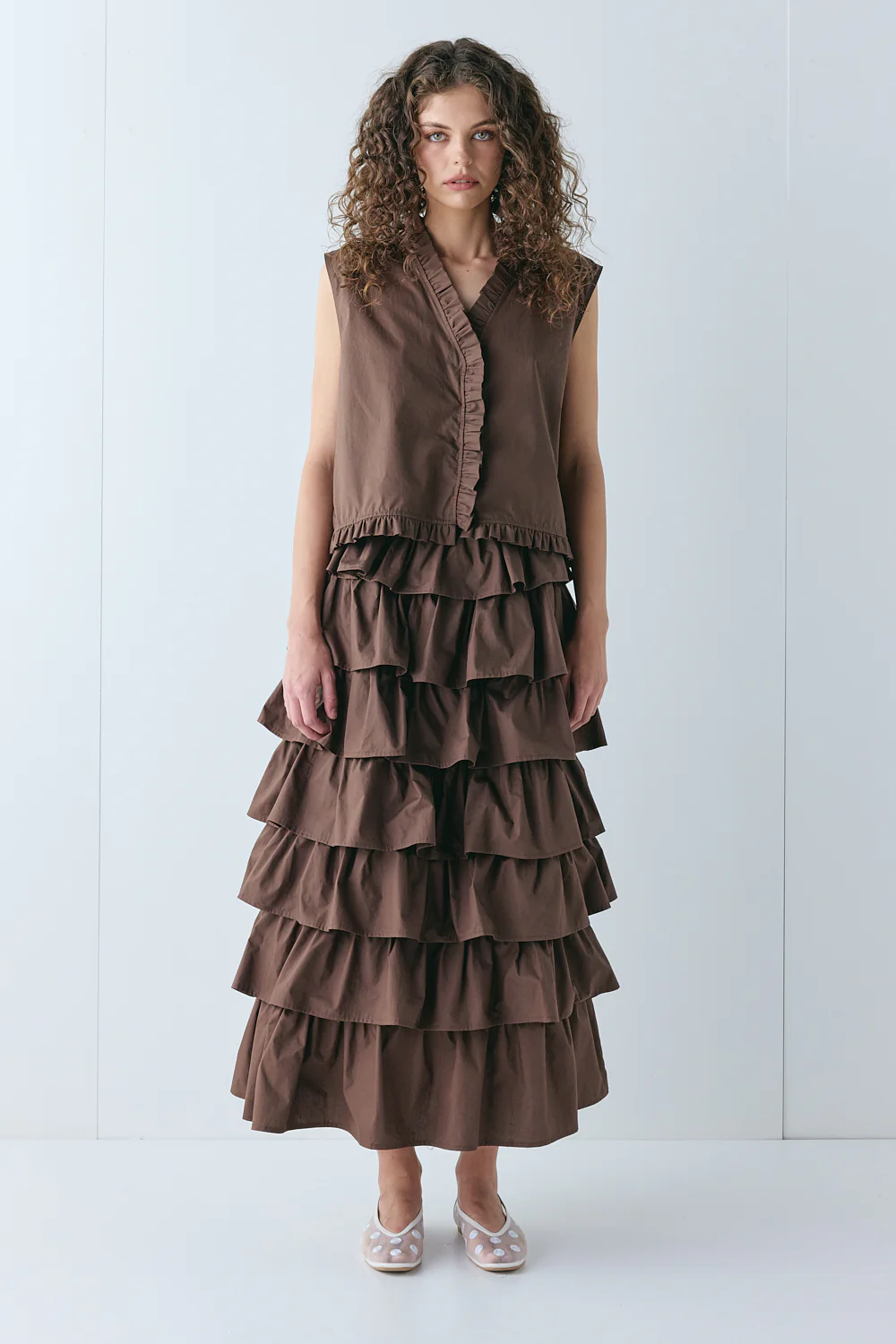 Thalia Midi Skirt Chocolate - Image 6