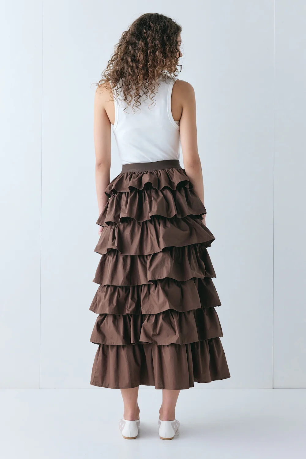 Thalia Midi Skirt Chocolate - Image 7