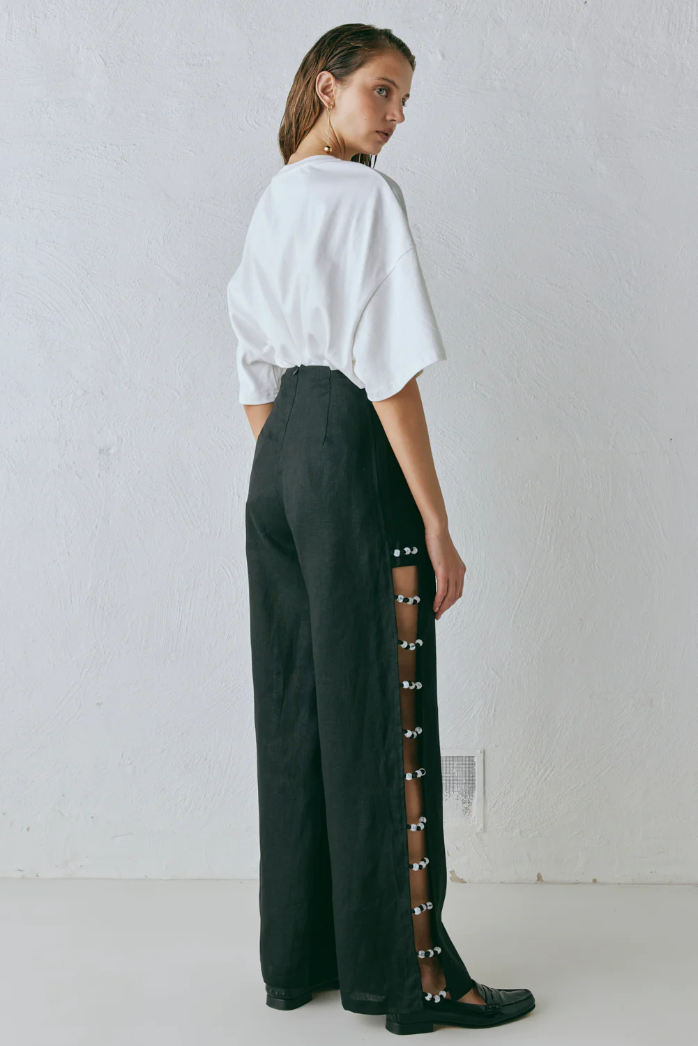 Tia Linen Pants Black - Image 9