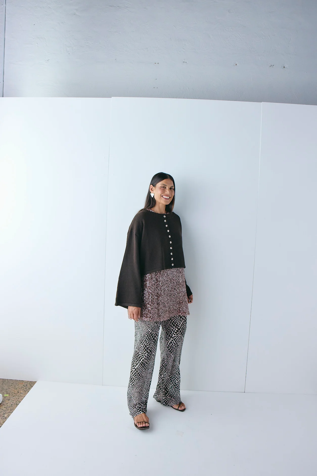 Tori Knit Cardigan Brown - Image 3