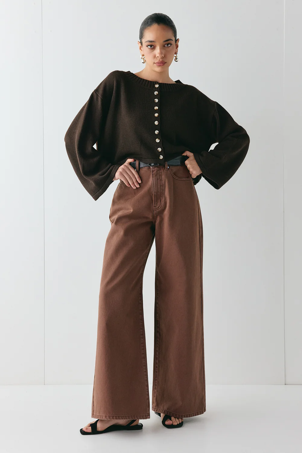 Tori Knit Cardigan Brown - Image 4