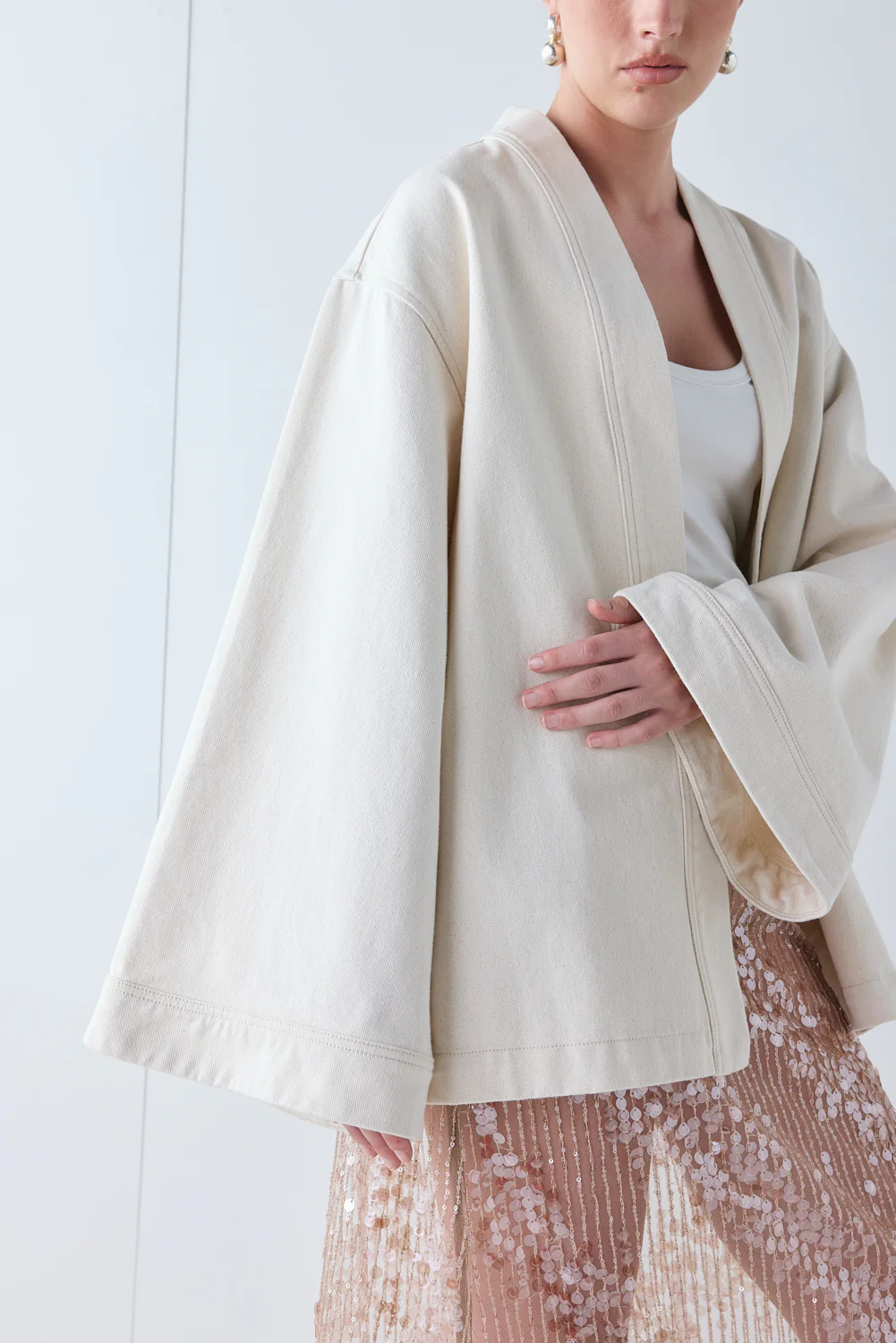 Una Denim Jacket Cream - Image 4