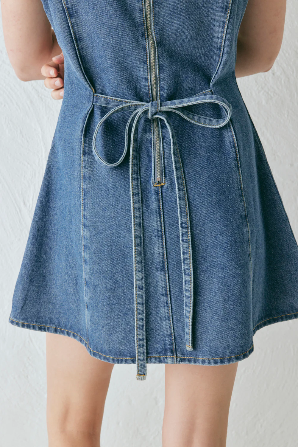 Chloe Denim Mini Dress Blue - Image 7