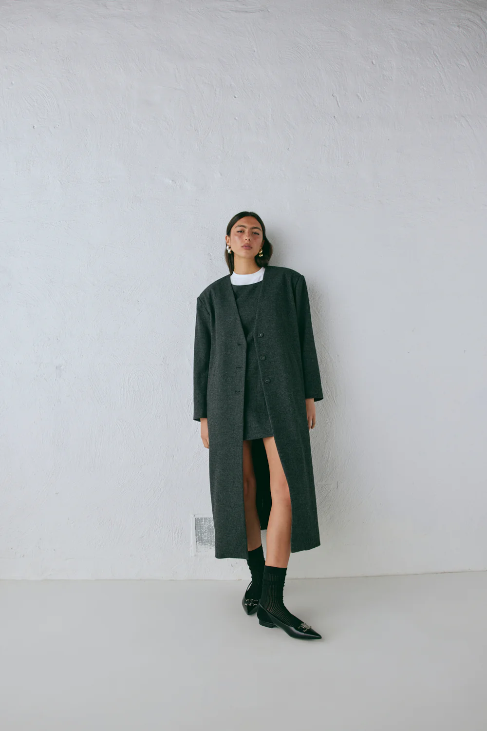Vale Trench Coat Charcoal - Image 2