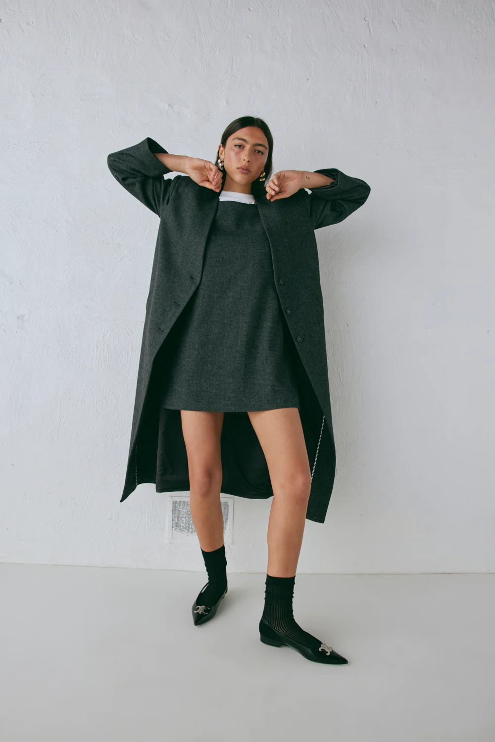 Vale Trench Coat Charcoal - Image 3