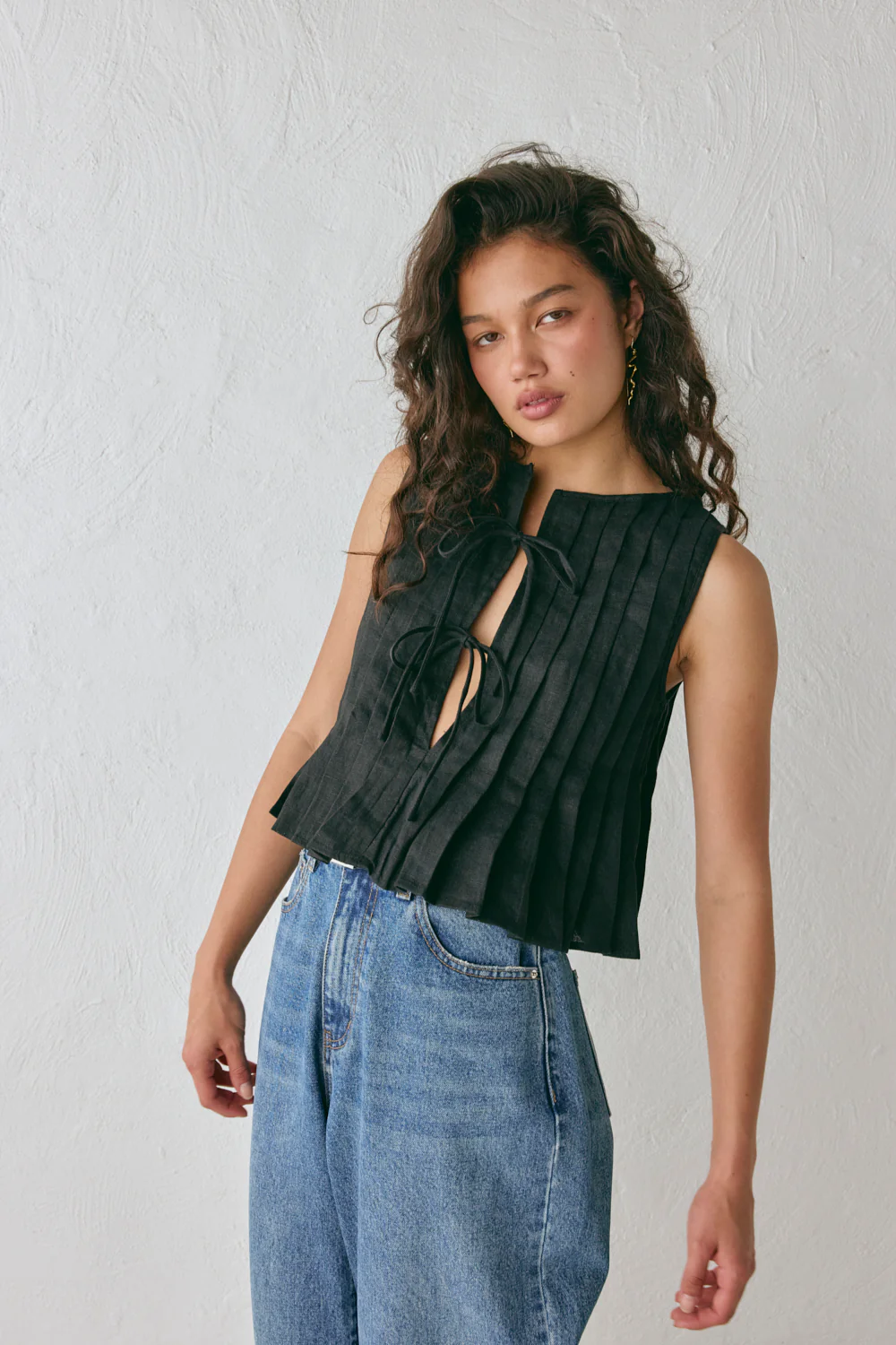 Valeria Linen Top Black - Image 7