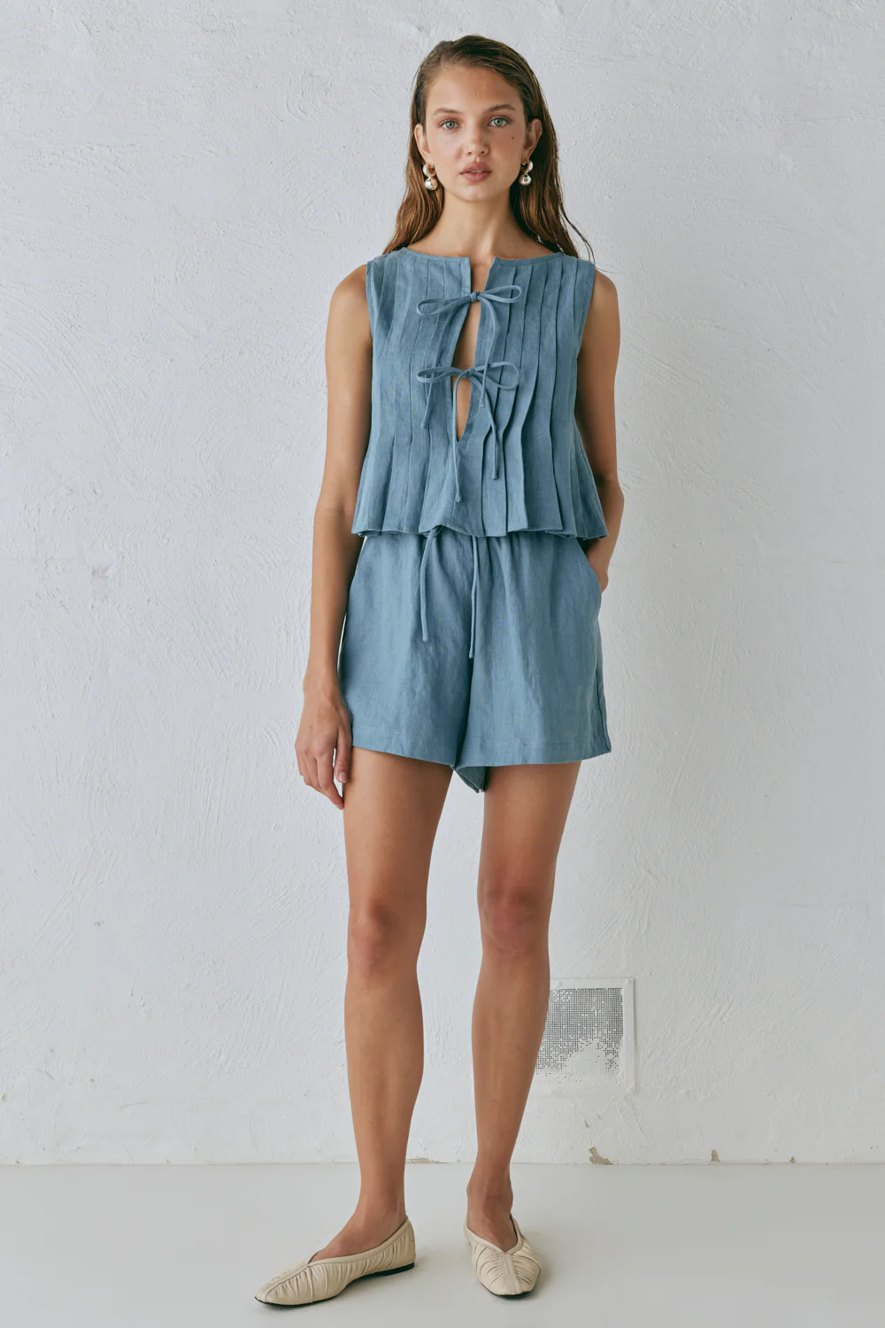 Valeria Linen Top Lake - Image 7