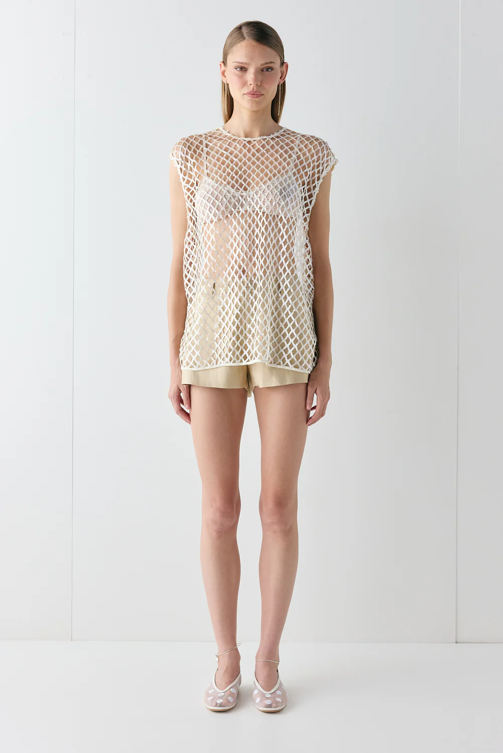 Velda Sequin Net Top Cream - Image 2
