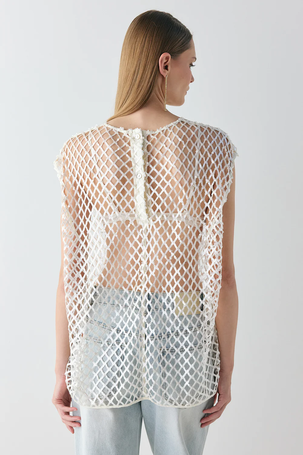 Velda Sequin Net Top Cream - Image 8
