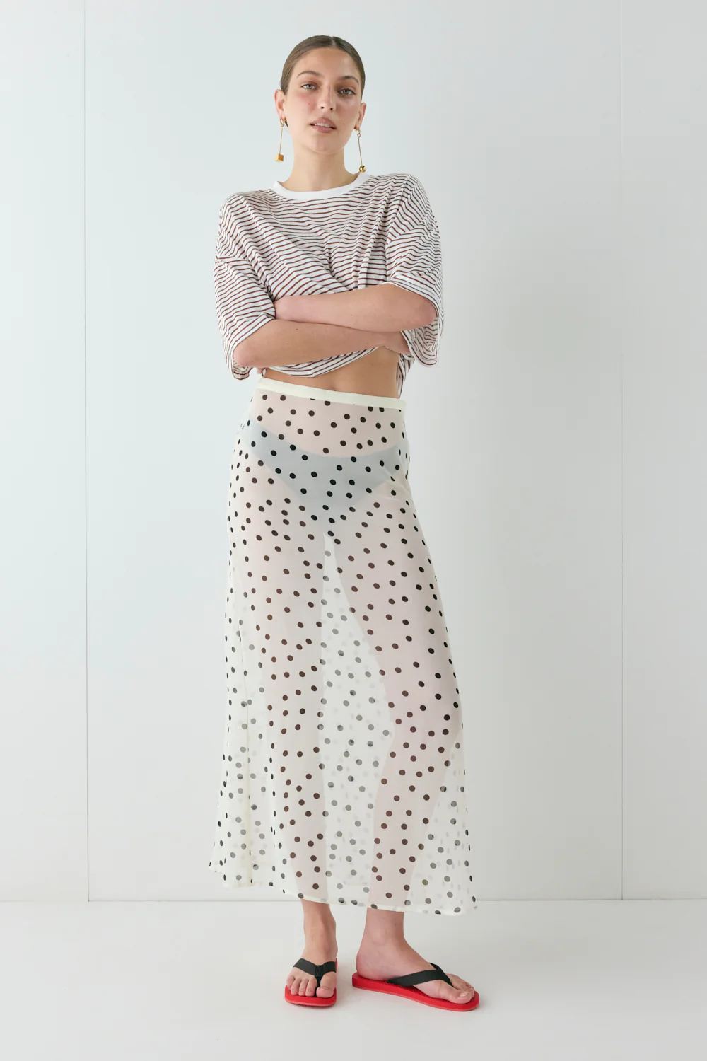 Vilma Sheer Maxi Skirt Polka Dot - Image 5