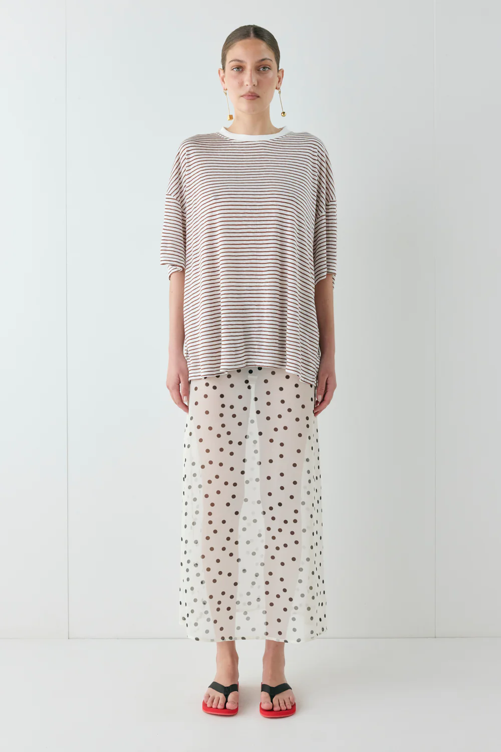 Vilma Sheer Maxi Skirt Polka Dot - Image 6