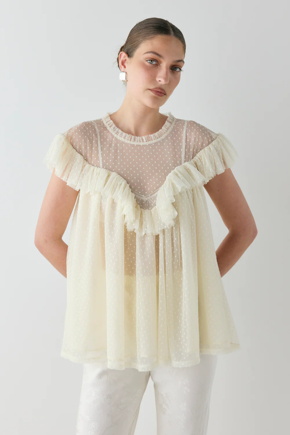 Viola Sheer Tunic Cream