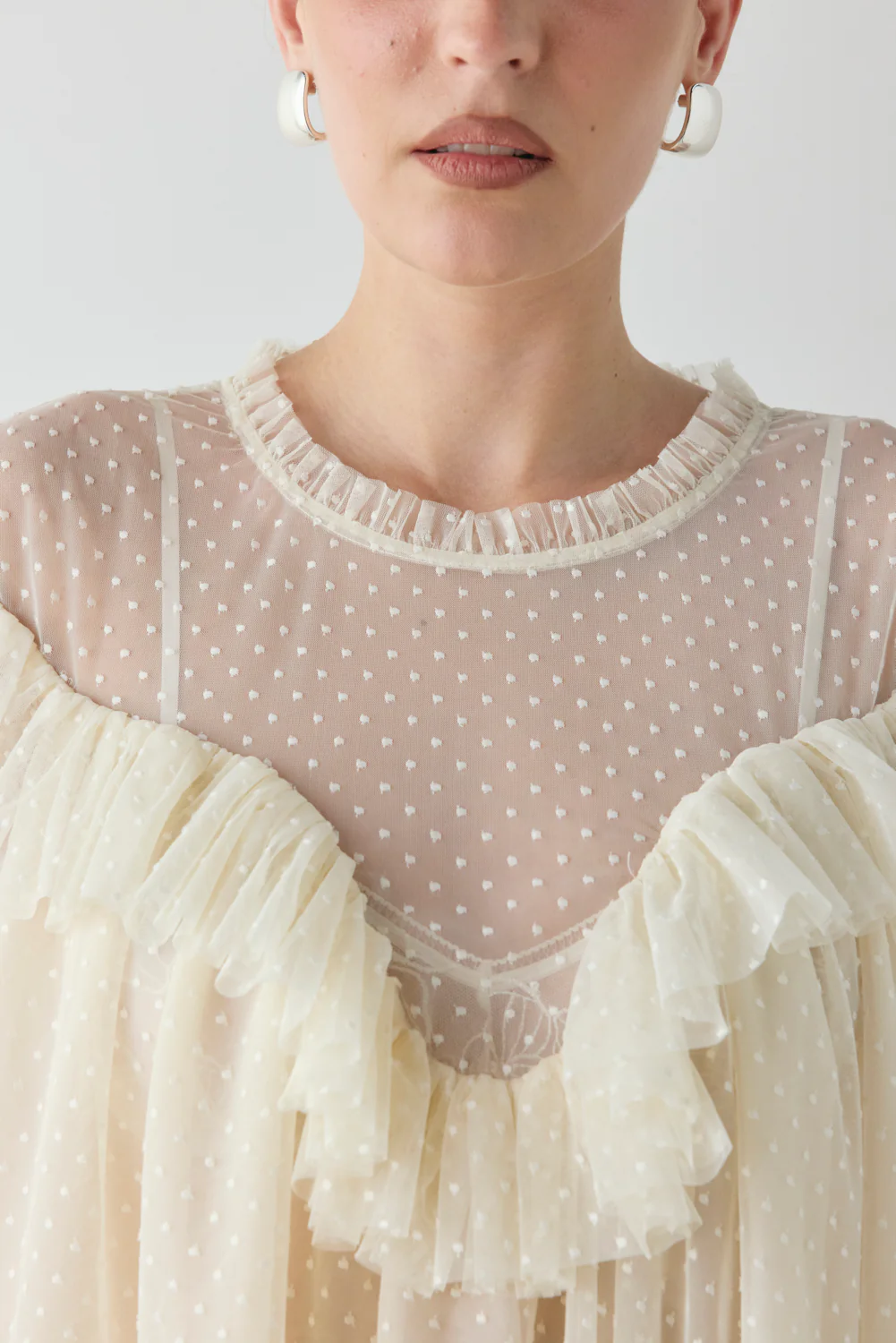 Viola Sheer Tunic Cream - Image 4