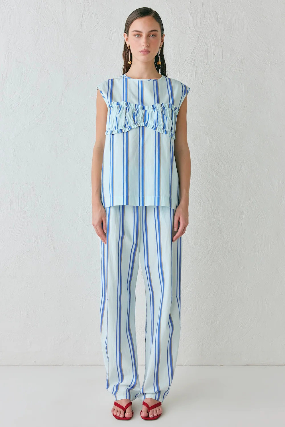 Vita Barrel Pants Blue Stripe