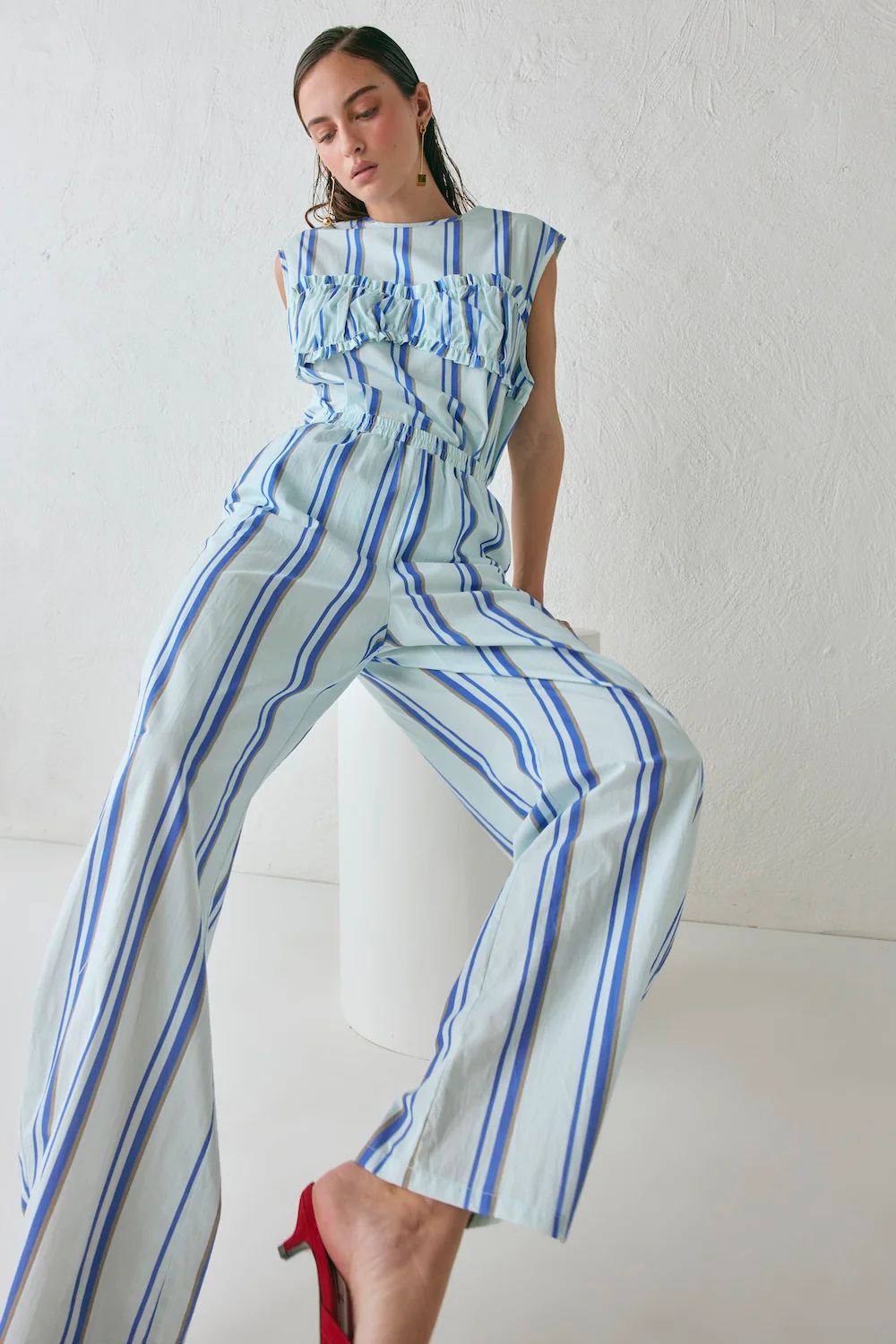 Vita Barrel Pants Blue Stripe - Image 2