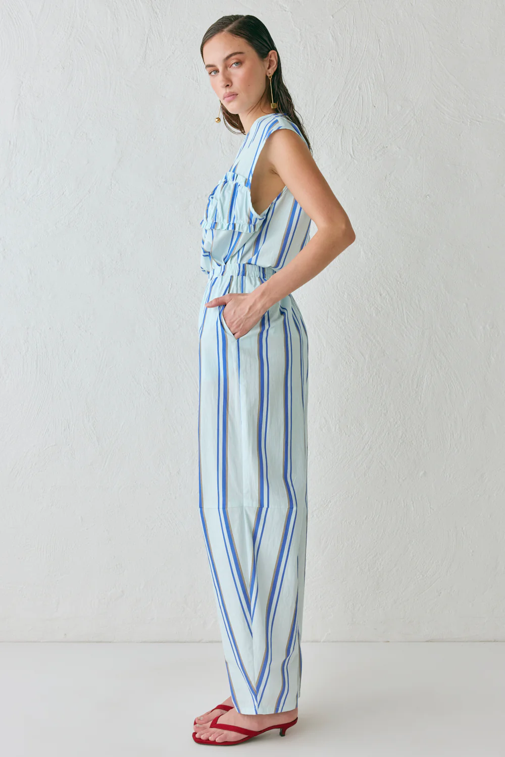 Vita Barrel Pants Blue Stripe - Image 6