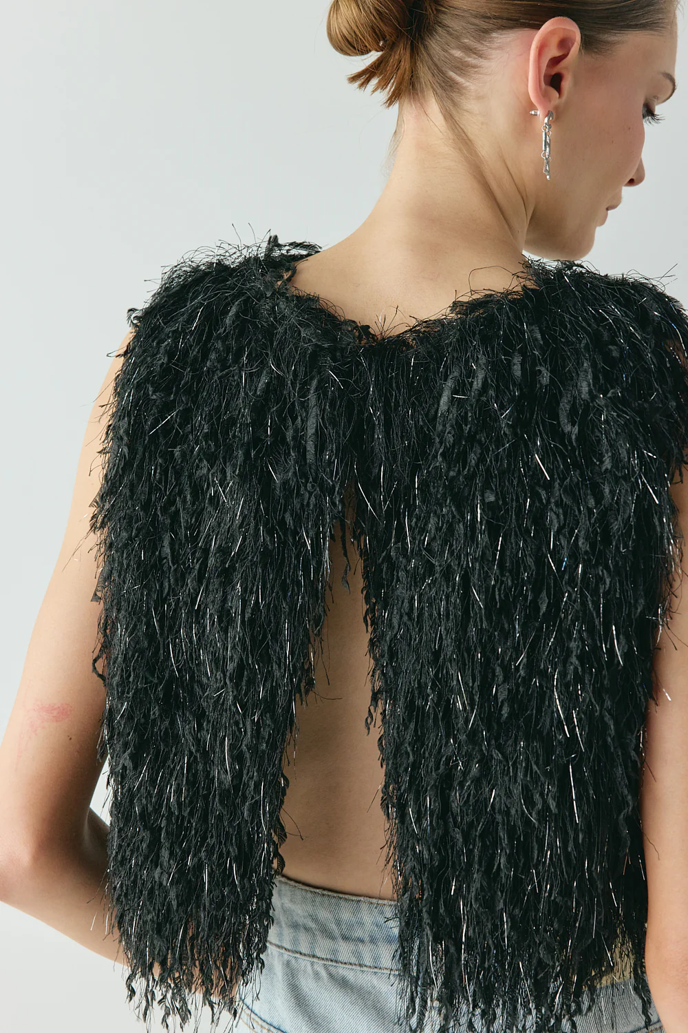 Vivia Fringe Top Black - Image 3