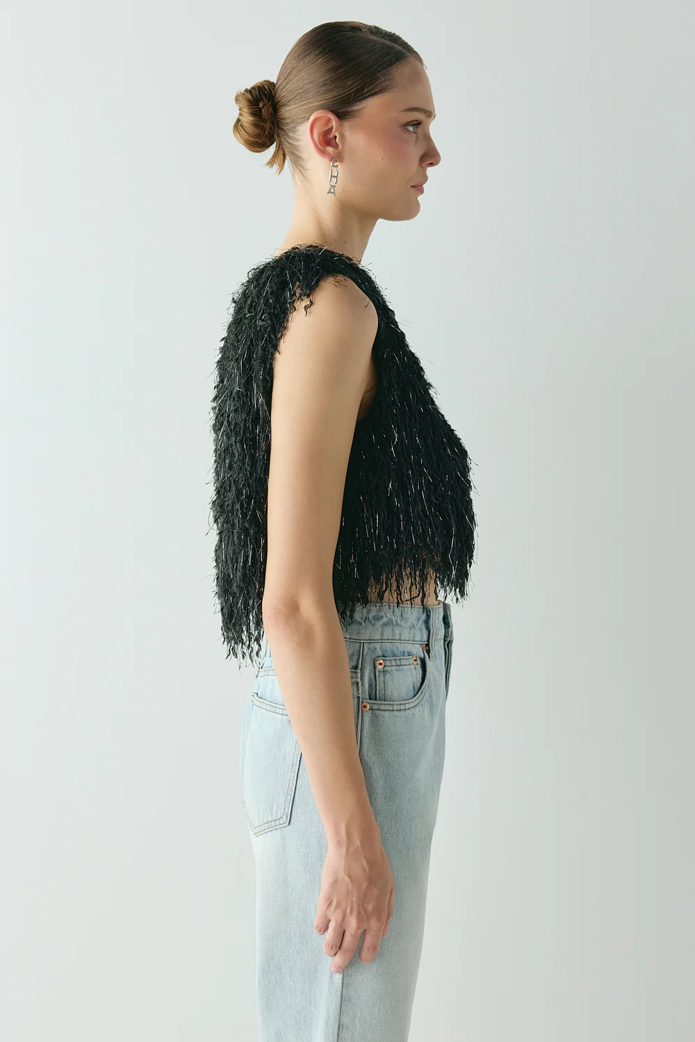 Vivia Fringe Top Black - Image 8