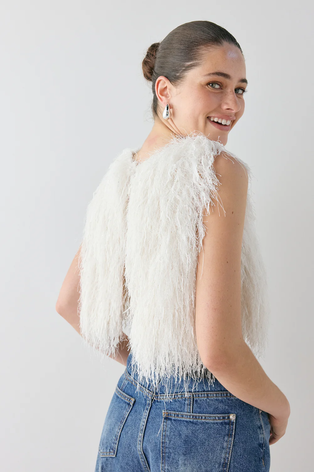 Vivia Fringe Top White - Image 2