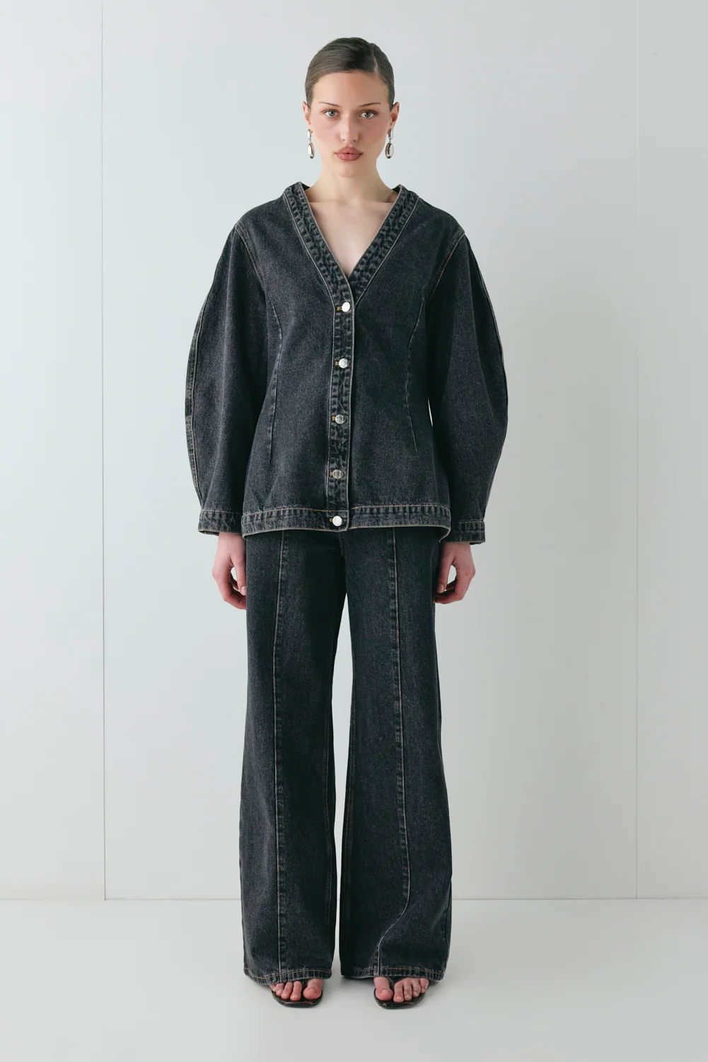 Vivien Denim Jacket Washed Black - Image 3