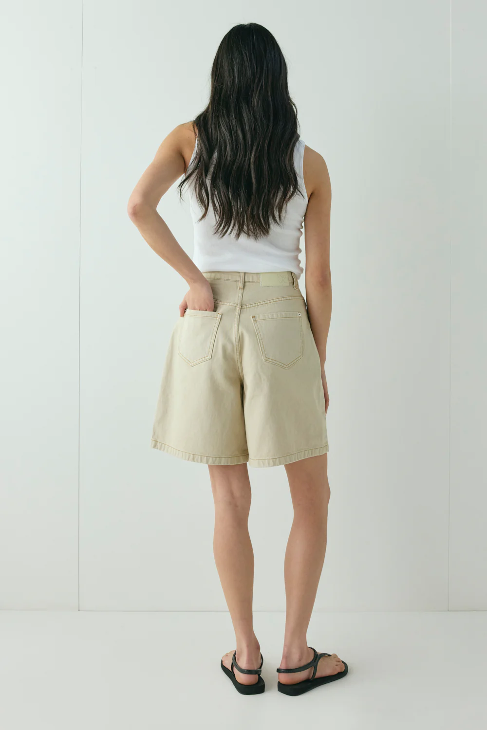 Willa Denim Shorts Taupe - Image 2