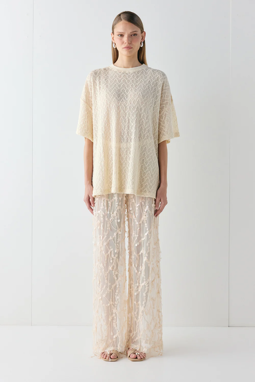 Willow Lace Tee Cream - Image 5