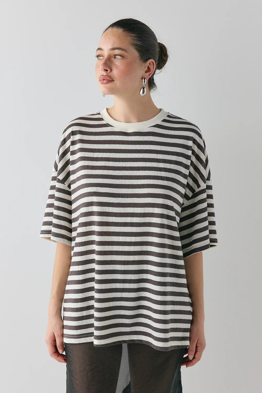 Willow Tee Charcoal Stripe - Image 2