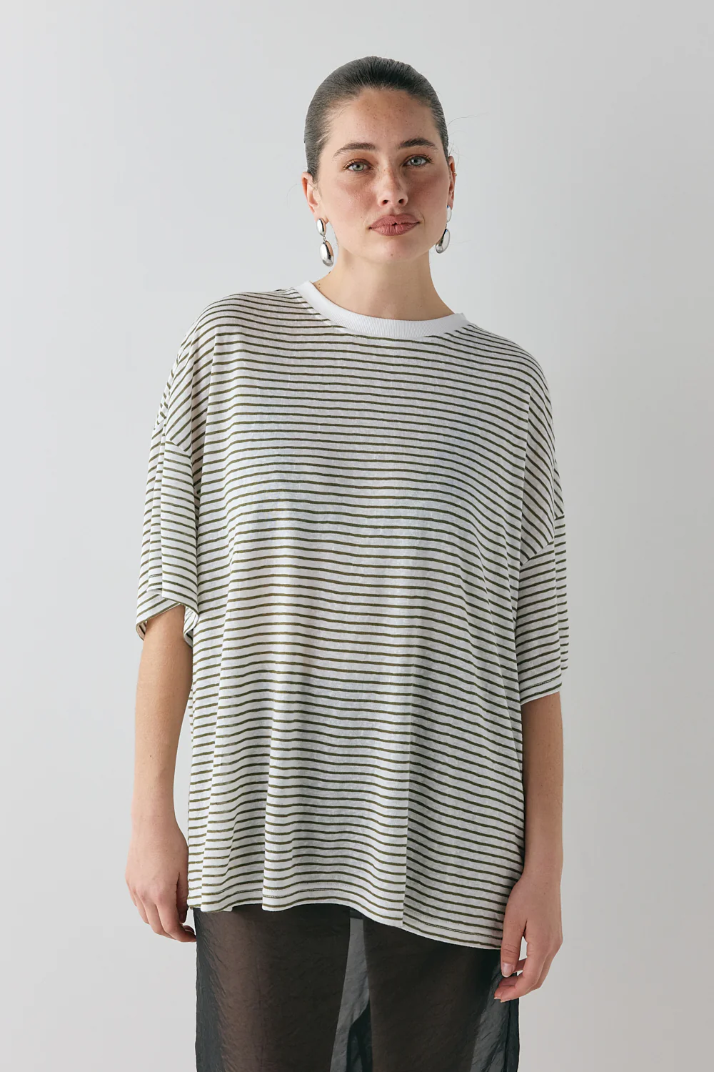 Willow Tee Khaki Stripe
