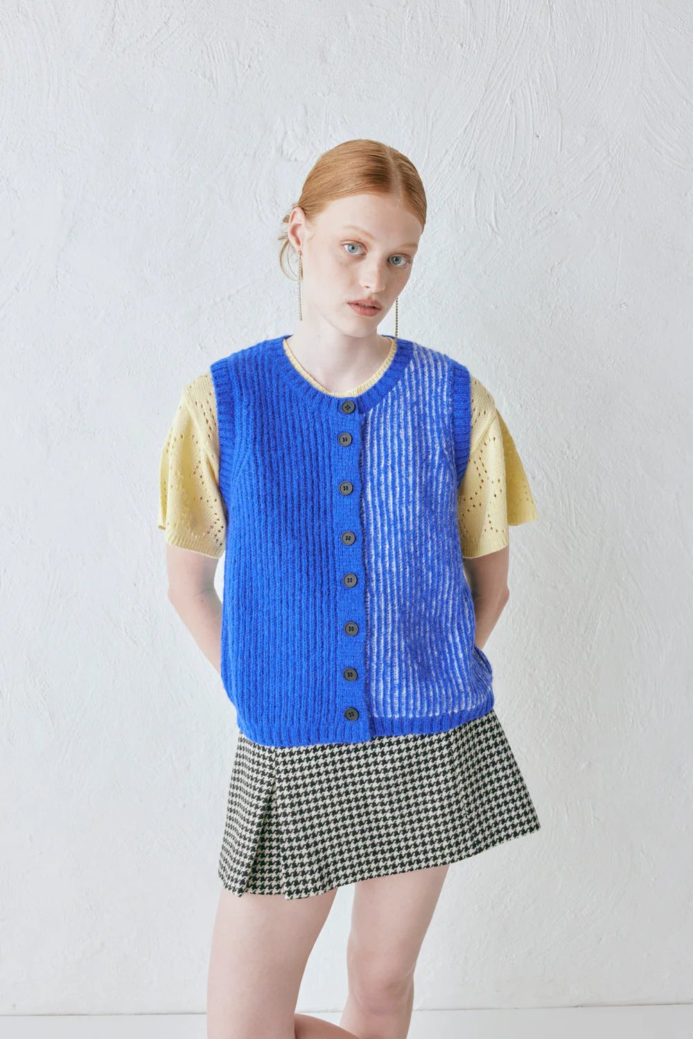 Yana Wool Mini Skirt Houndstooth - Image 2