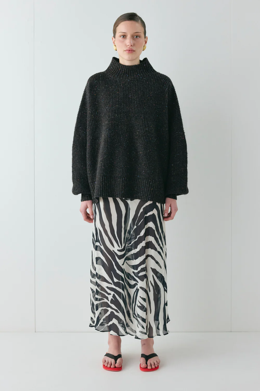 Yumi Knit Jumper Black Speckle