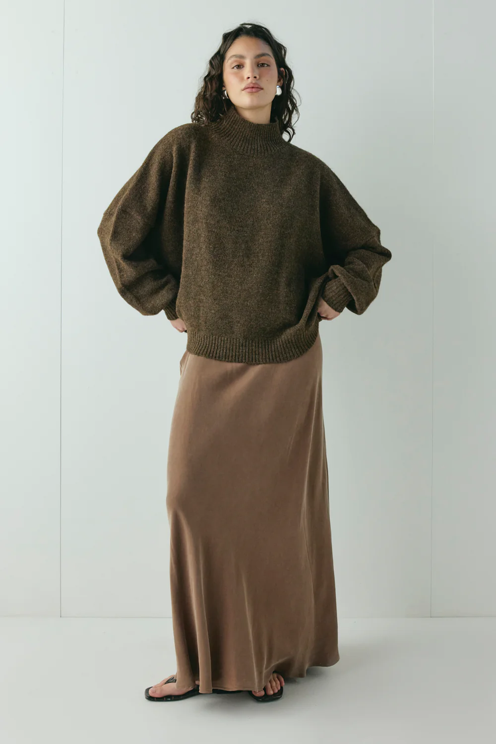 Yumi Knit Jumper Coffee - Image 3