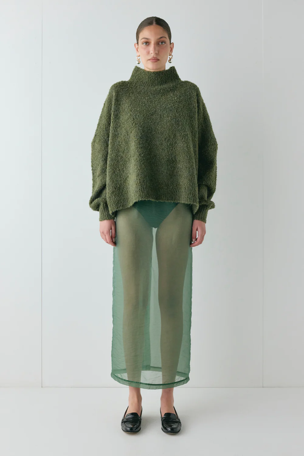 Yumi Knit Jumper Khaki - Image 2