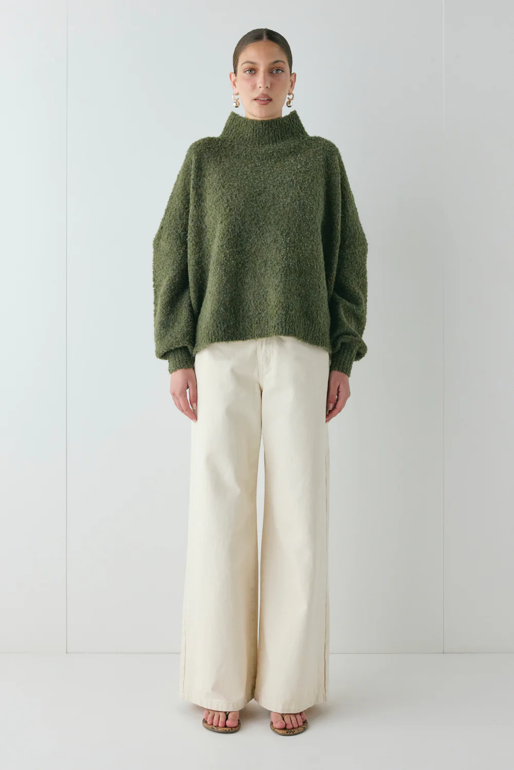 Yumi Knit Jumper Khaki - Image 4