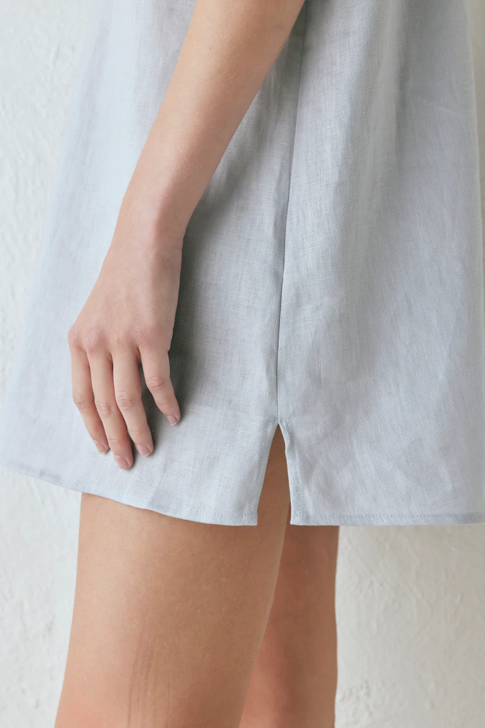 Yuri Linen Mini Dress Powder - Image 8
