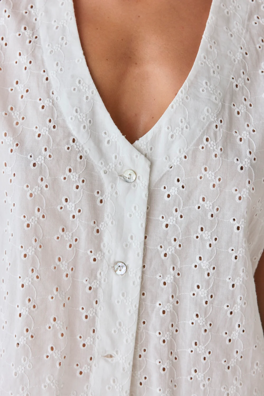 Zali Tunic Anglaise Top White - Image 6