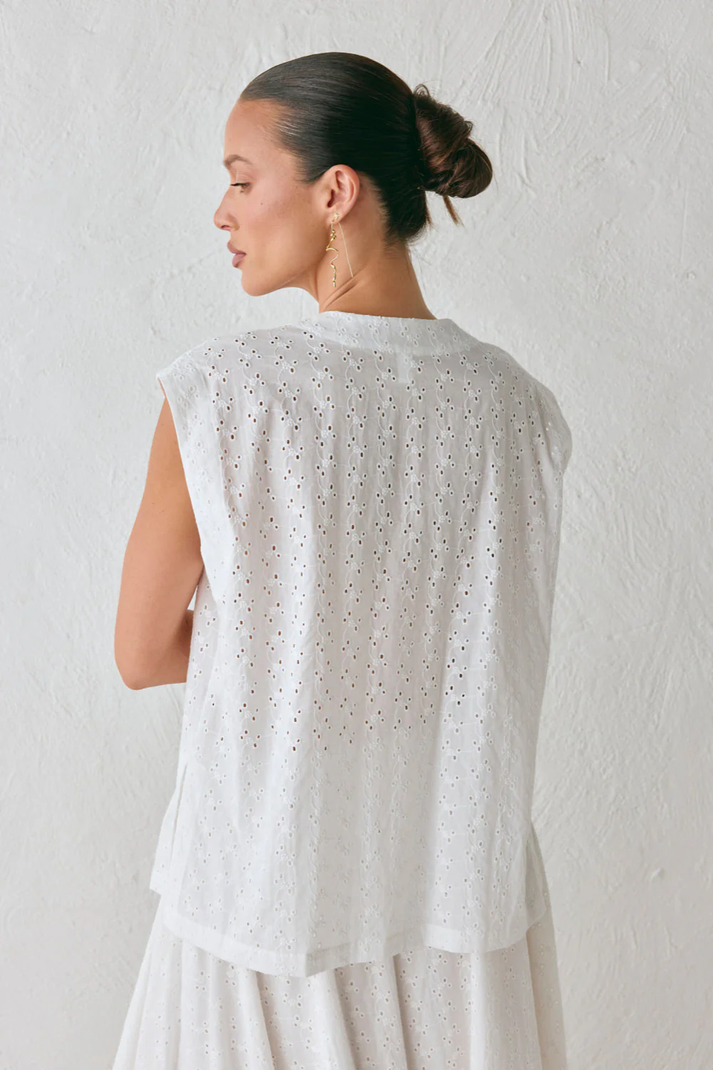 Zali Tunic Anglaise Top White - Image 7