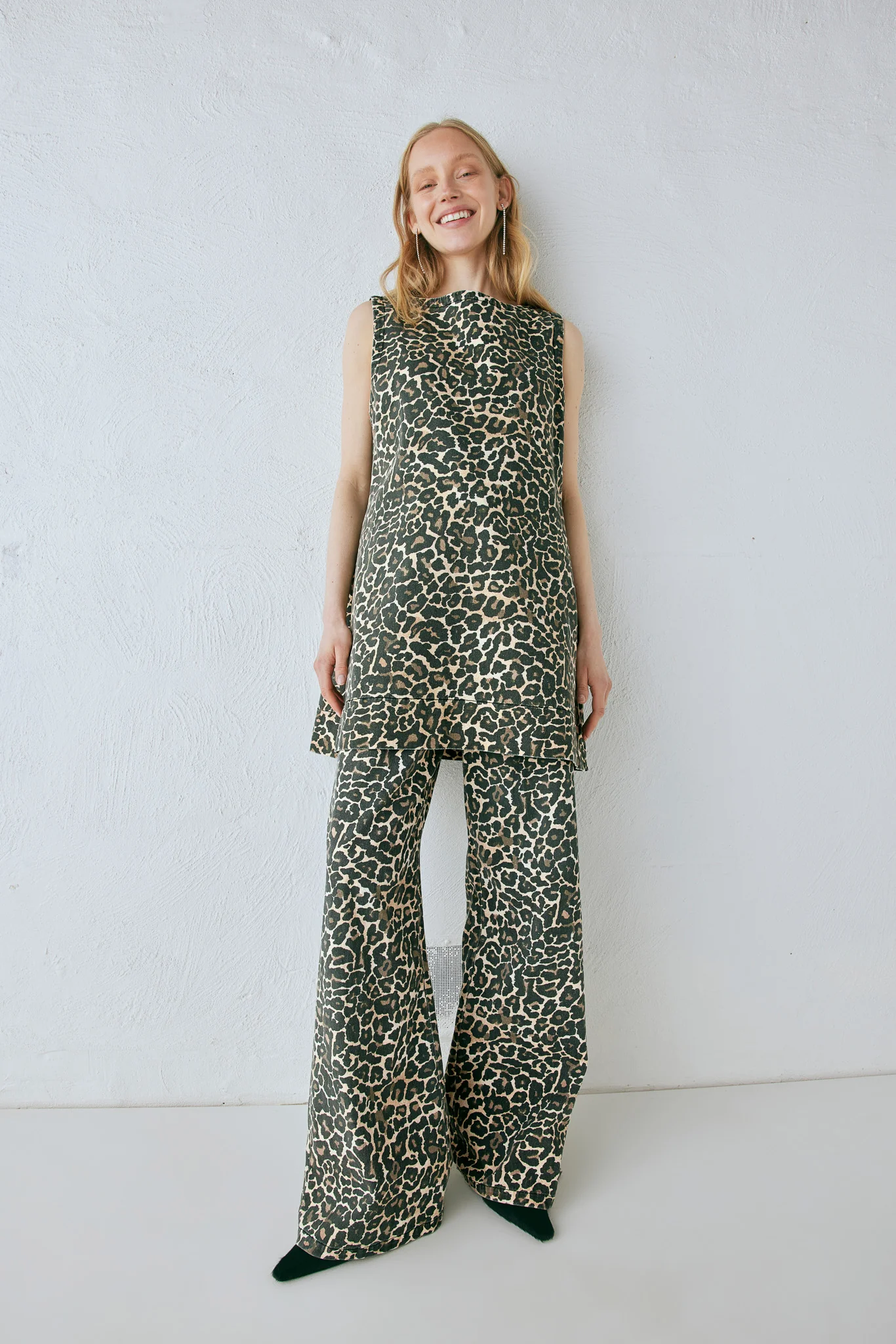 Zia High Rise Denim Jeans Leopard - Image 2
