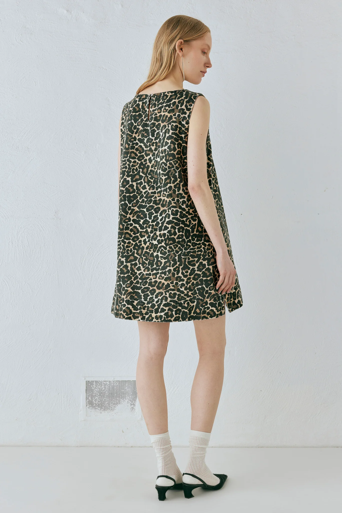 Zia Denim Mini Dress Leopard - Image 6