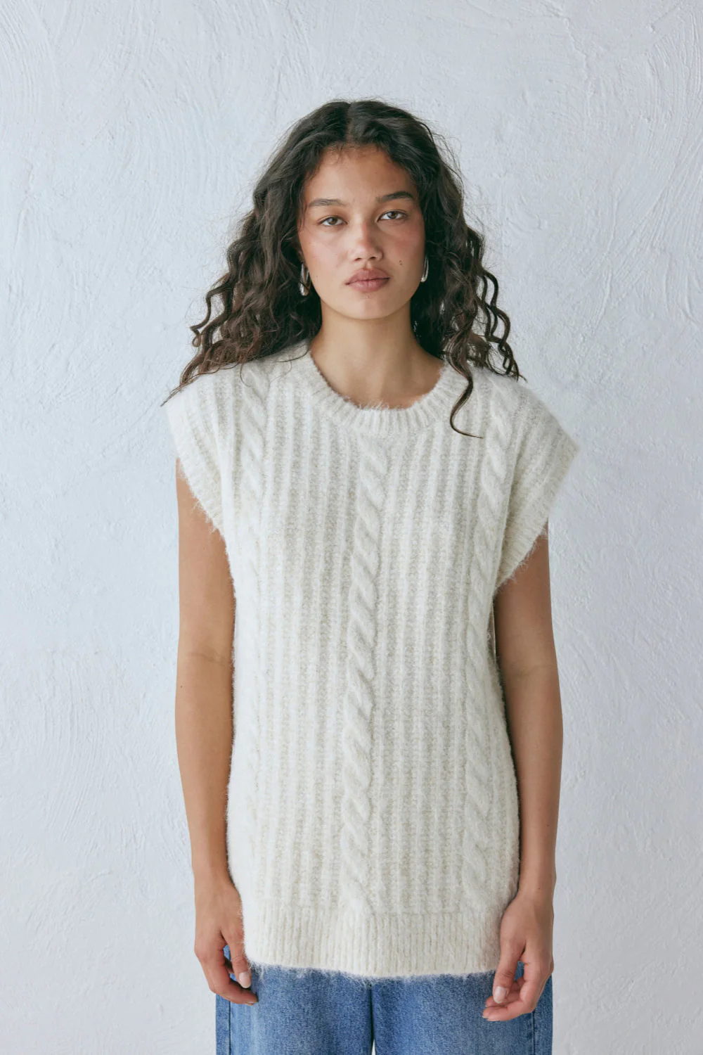 Zita Knit Vest Cream - Image 6