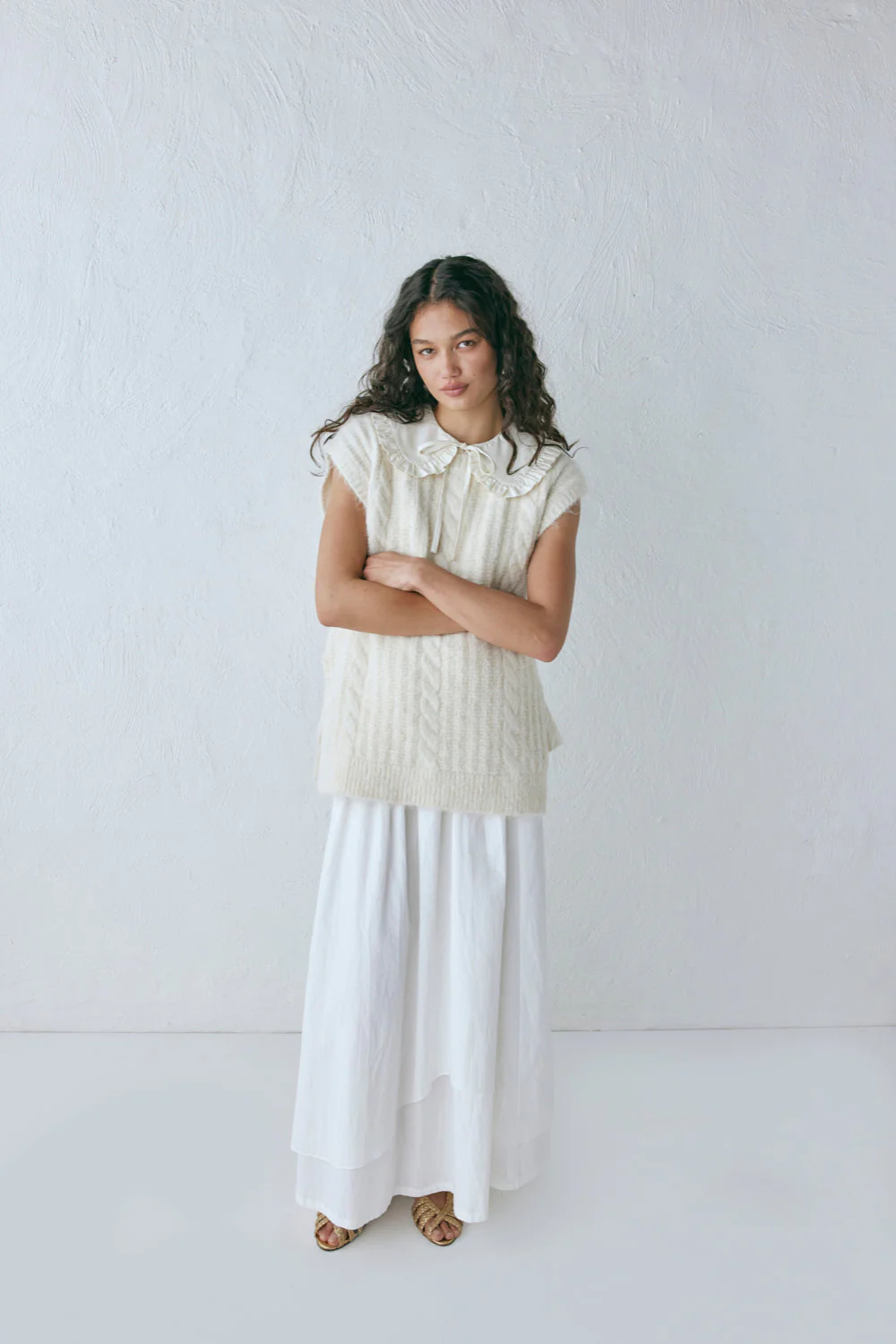 Zita Knit Vest Cream - Image 7